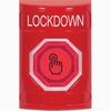 Show product details for SS2006LD-EN STI Red No Cover Momentary (Illuminated) with Red Lens Stopper Station with LOCKDOWN Label English