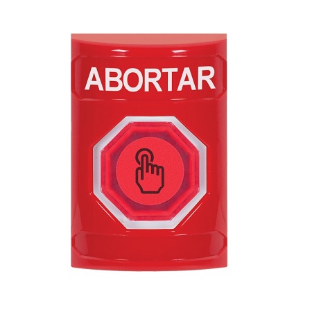 SS2007AB-ES STI Red No Cover Weather Resistant Momentary (Illuminated) with Red Lens Stopper Station with ABORT Label Spanish