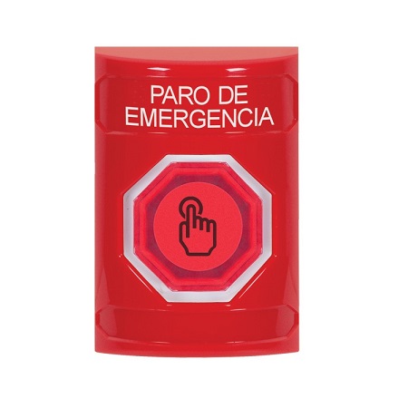 SS2007ES-ES STI Red No Cover Weather Resistant Momentary (Illuminated) with Red Lens Stopper Station with EMERGENCY STOP Label Spanish