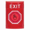 Show product details for SS2007XT-EN STI Red No Cover Weather Resistant Momentary (Illuminated) with Red Lens Stopper Station with EXIT Label English