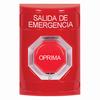 Show product details for SS2009EX-ES STI Red No Cover Turn-to-Reset (Illuminated) Stopper Station with EMERGENCY EXIT Label Spanish