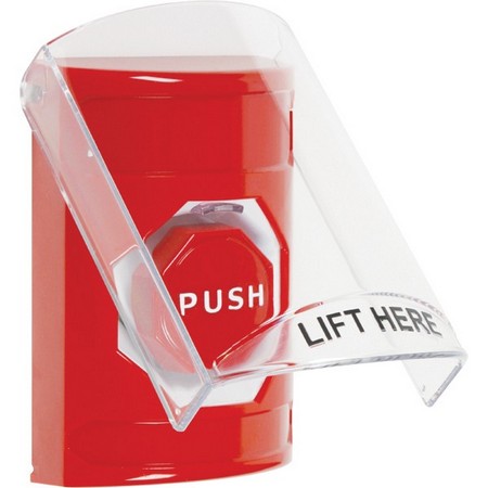 SS2022NT-EN STI Red Indoor Only Flush or Surface Cover Key-to-Reset (Illuminated) Stopper Station with No Text Label English