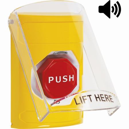 SS22A9NT-EN STI Yellow Indoor Only Flush or Surface Cover w/ Horn Turn-to-Reset (Illuminated) Stopper Station with No Text Label English