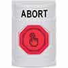 Show product details for SS2306AB-EN STI White No Cover Momentary (Illuminated) with Red Lens Stopper Station with ABORT Label English