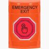 Show product details for SS2506EX-EN STI Orange No Cover Momentary (Illuminated) with Red Lens Stopper Station with EMERGENCY EXIT Label English