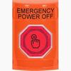 Show product details for SS2506PO-EN STI Orange No Cover Momentary (Illuminated) with Red Lens Stopper Station with EMERGENCY POWER OFF Label English