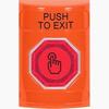 Show product details for SS2506PX-EN STI Orange No Cover Momentary (Illuminated) with Red Lens Stopper Station with PUSH TO EXIT Label English