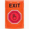 Show product details for SS2506XT-EN STI Orange No Cover Momentary (Illuminated) with Red Lens Stopper Station with EXIT Label English
