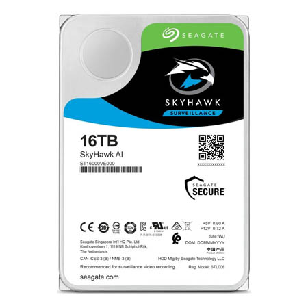 [DISCONTINUED] ST16000VE000 Seagate SkyHawk AI Surveillance Grade Hard Drive 6Gb/s 256MB Cache 3.5" CMR Helium - 16TB