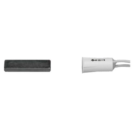 STB-10-W/FLT-WH-10 Tane Alarm 3/8 x .85 Recessed w/ 1/4" X 1/8" X 1 Flat Magnet - White - 10 Pack