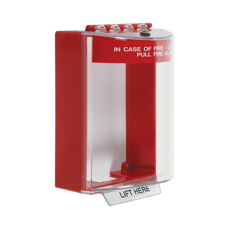 STI-13210FR STI Universal Stopper Dome Cover Surface Mount and Hood - Fire Label - Red