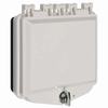 Show product details for STI-7511E-OW STI NEMA Rated Indoor/Outdoor Polycarbonate Enclosure with Open Back Box for Flush Mount Applications and Exterior Thumb Lock - 5.44" H x 7.43" W x 2.15" D - White - Solid Door