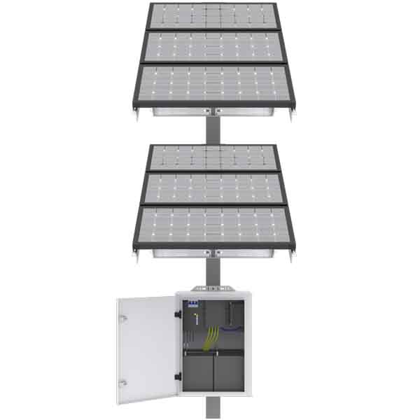 SXP600 Speco Technologies Solar Panel Kit with 6 x 100W Solar Panels, Enclosure, Charge Controller, and PoE Switch