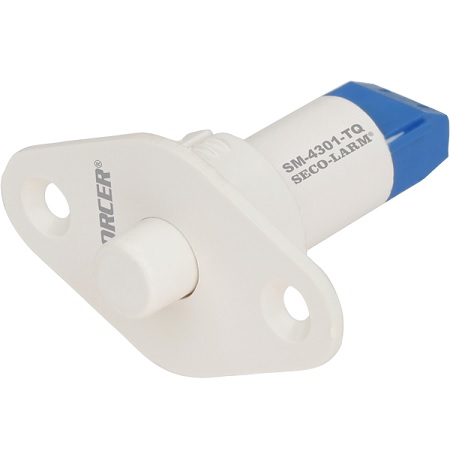 SM-4301-TQ/W Seco-Larm Plunger-Type Recessed-Mount N.C Magnetic Contact with Quick-Connect Terminals - White