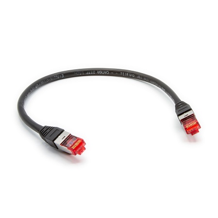 CAT6A-1BK Triplett CAT 6A 10GBPS Professional Grade SSTP 26AWG Patch Cable 1' - Black