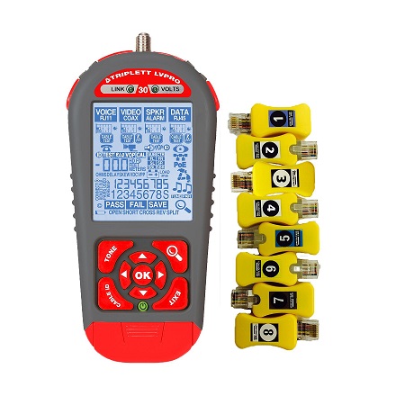 LVPRO30SR Triplett Low Voltage Pro Multifunctional Cable/Network Tester Kit with Smart Remotes and Printable Reports