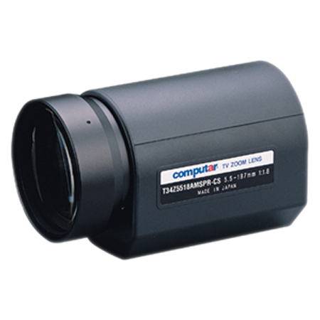 T34Z5518AMSPR Computar 1/3" CS-Mount Motorized Zoom 5.5-187mm F/1.8 Auto Iris and Over-ride Manual and Preset Lens