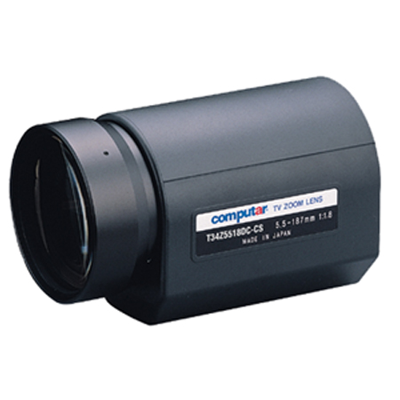 T34Z5518PDC Computar 1/3" CS-Mount Motorized Zoom 5.5-187mm F/1.8 DC Auto Iris and Prese Lens