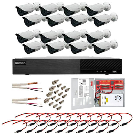 TDPL168-2MB16 Nuvico Xcel Series 16 Channel HD-TVI DVR Kit 480FPS @ 1080p - 8TB w/ 16 x 1080p 2.8mm Outdoor IR Bullet HD-TVI Security Cameras