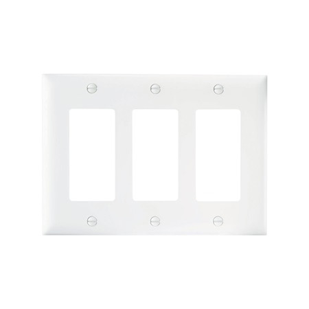 TP263W-15 Legrand On-Q 3 Gang Decorator Wall Plate - White - 15 Pack