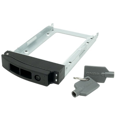 TRAY-25-BLK02 QNAP 2.5" SSD Tray with Key Lock and Two Keys, Black and Metal
