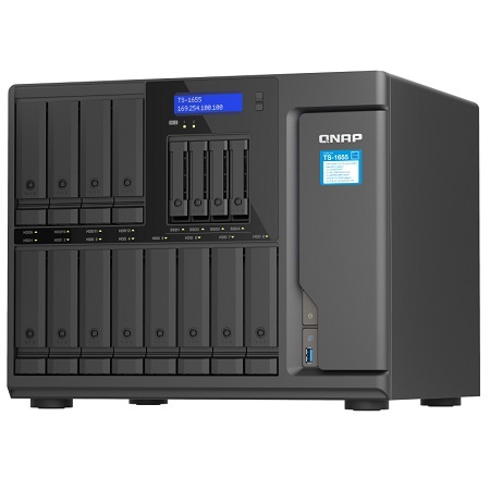 TS-1655-8G-US QNAP 16-Bay Desktop NAS 2.8GHz Intel Atom C5125 8-core 8GB - No HDD