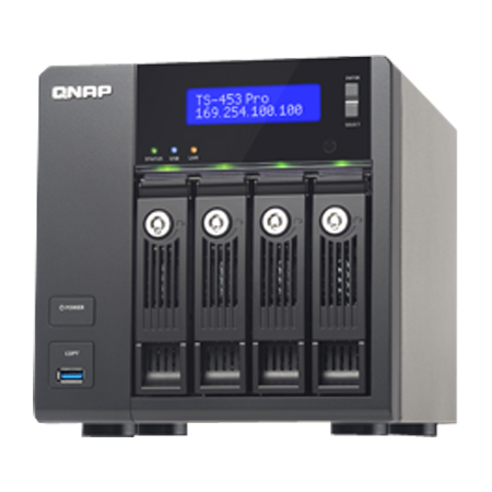 [DISCONTINUED] TS-453-PRO-8G-US QNAP TS-453 Pro 4-Bay Professional-Grade NAS Intel 2.0GHz Quad Core CPU