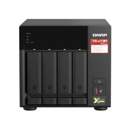 TS-473A-8G-US QNAP 4-Bay Desktop NAS 2.2 GHz AMD Ryzen Embedded V1500B Quad-core 8GB RAM - No HDD