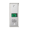 TS-9 Alarm Controls 5/8" x 7/8" Square Green Illuminated Pushbutton "Push to Exit"