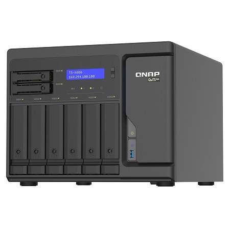 TS-h886-D1602-8G-US QNAP 8-Bay Desktop NAS 2.5GHz Intel Xeon D-1602 4-core 8GB ECC RAM - No HDD