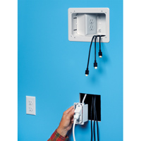 TVB712BK Arlington Industries 2-Gang TV Bridge II Kit w/ Angled Power Box