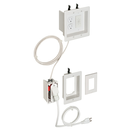 TVBRA3K Arlington Industries 2-Gang Power/Low-Voltage Box and 1-Gang Power TV Bridge II Kit