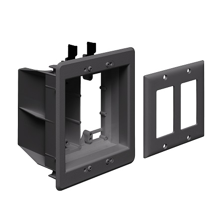 TVBU505BL Arlington Industries 2-Gang Black TV Box