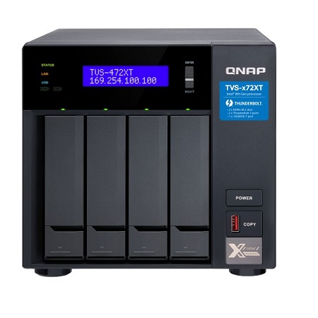 [DISCONTINUED] TVS-472XT-PT-4G-US QNAP 4-Bay Desktop NAS 3.1GHz Intel Pentium 2-core 4GB RAM - No HDD