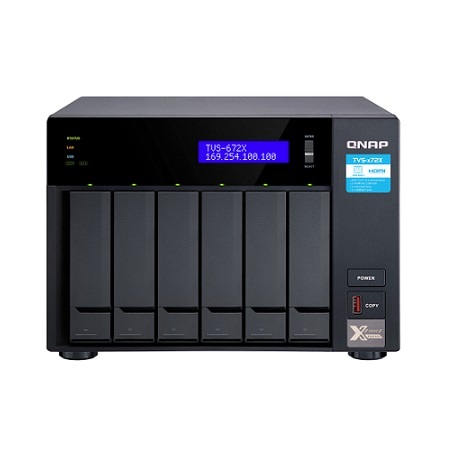 [DISCONTINUED] TVS-672X-i5-8G-US QNAP 6-Bay Desktop NAS/iSCSI/IP-SAN 3.3 GHz Intel Core i5-8400T 6-core 8GB RAM - No HDD