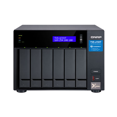 TVS-672XT-i3-8G-US QNAP 6-Bay NAS 3.1 GHz Intel Core i3-8100T 4-core 8GB RAM