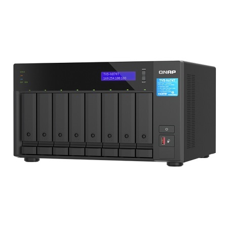 TVS-h874T-i7-32G-US QNAP 8-Bay Desktop NAS Intel Core i7 12-core (8P+4E) /20-thread 32GB RAM - No HDD