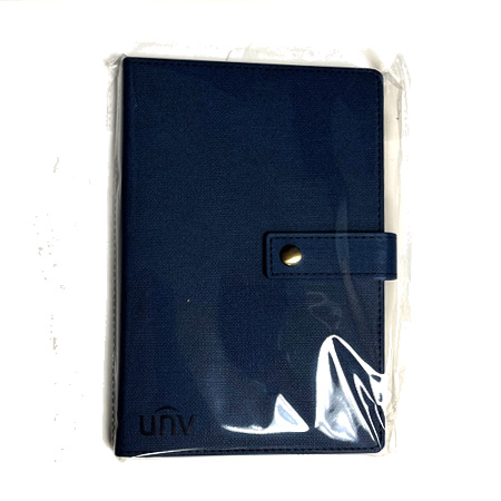 Uniview Leather Journal with Strap - Navy Blue