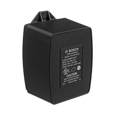 UPA-2430-60  BOSCH POWER SUPPLY, 120VAC, 60HZ INPUT, 24VAC, 60HZ, 30VA OUTPUT.