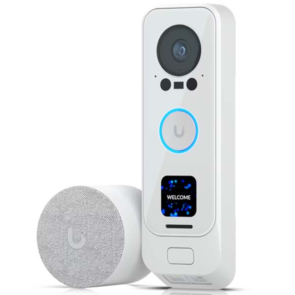 UVC-G4-Doorbell-Pro-PoE-Kit-White Ubiquiti Doorbell G4 Pro PoE Kit 30fps @ 1600 x 1200 Outdoor IR Doorbell Security Camera and Chime PoE - White