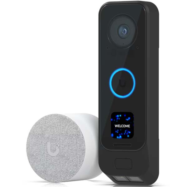 UVC-G4-Doorbell-Pro-PoE-Kit Ubiquiti Doorbell G4 Pro PoE Kit 30fps @ 1600 x 1200 Outdoor IR Doorbell Security Camera and Chime PoE - Black