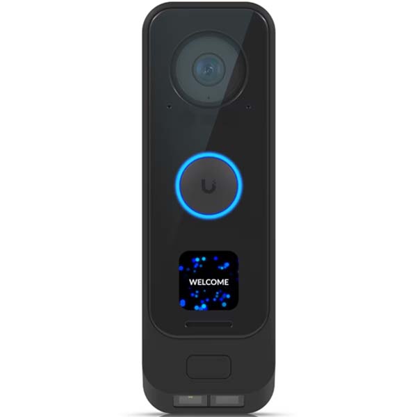 UVC-G4-Doorbell-Pro Ubiquiti Doorbell G4 Pro 30fps @ 1600 x 1200 Outdoor IR Doorbell Security Camera Built-in WiFi 16-24VAC / USB-C 5VDC - Black