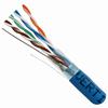 057-469/S/BL Vertical Cable 057-469 Series 24 AWG 4 Shielded Twisted Pair Solid Bare Copper CMR Non-Plenum Cat5e Cable - 1000' Pull Box - Blue