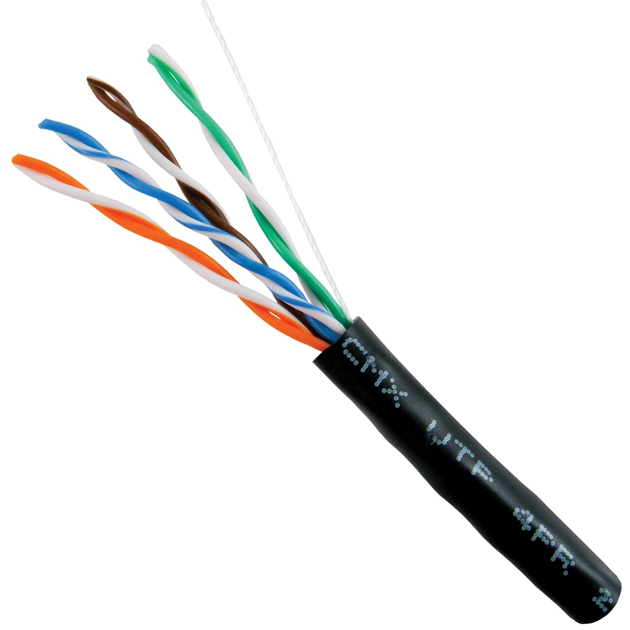 059-484/CMX Vertical Cable 059-484 Series 24 AWG 4 Unshielded Twisted Pair Solid Bare Copper CMX Non-Plenum Cat5e Cable - 1000' Pull Box - Black
