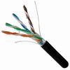Show product details for 059-487/S/CMXF Vertical Cable 059-487 Series 24 AWG 4 Shielded Twisted Pair Solid Bare Copper CMXF Non-Plenum Cat5e Cable - 1000' Wooden Spool - Black