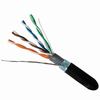 059-490/WS/CMXT Vertical Cable 059-490 Series 24 AWG 4 Shielded Twisted Pair Solid Bare Copper CMXT Non-Plenum Cat5e Cable 1000' Wooden Spool - Black