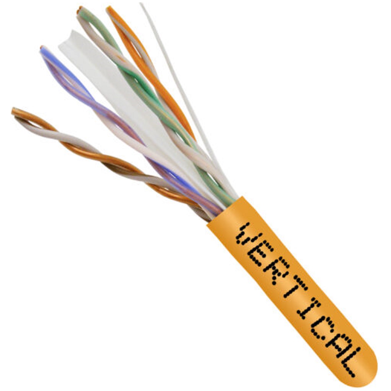 060-2395/OR Vertical Cable 060-2395 Series 23 AWG 4 Unshielded Twisted Pair Solid Bare Copper CMR Non-Plenum Cat6 Cable - 1000' Pull Box - Orange