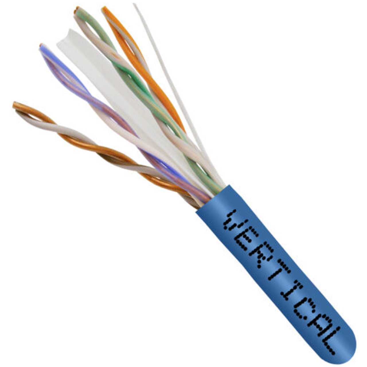 060-488/BL Vertical Cable 060-488 Series 23 AWG 4 Unshielded Twisted Pair Solid Bare Copper CMR Non-Plenum Cat6 Cable - 1000' Pull Box - Blue