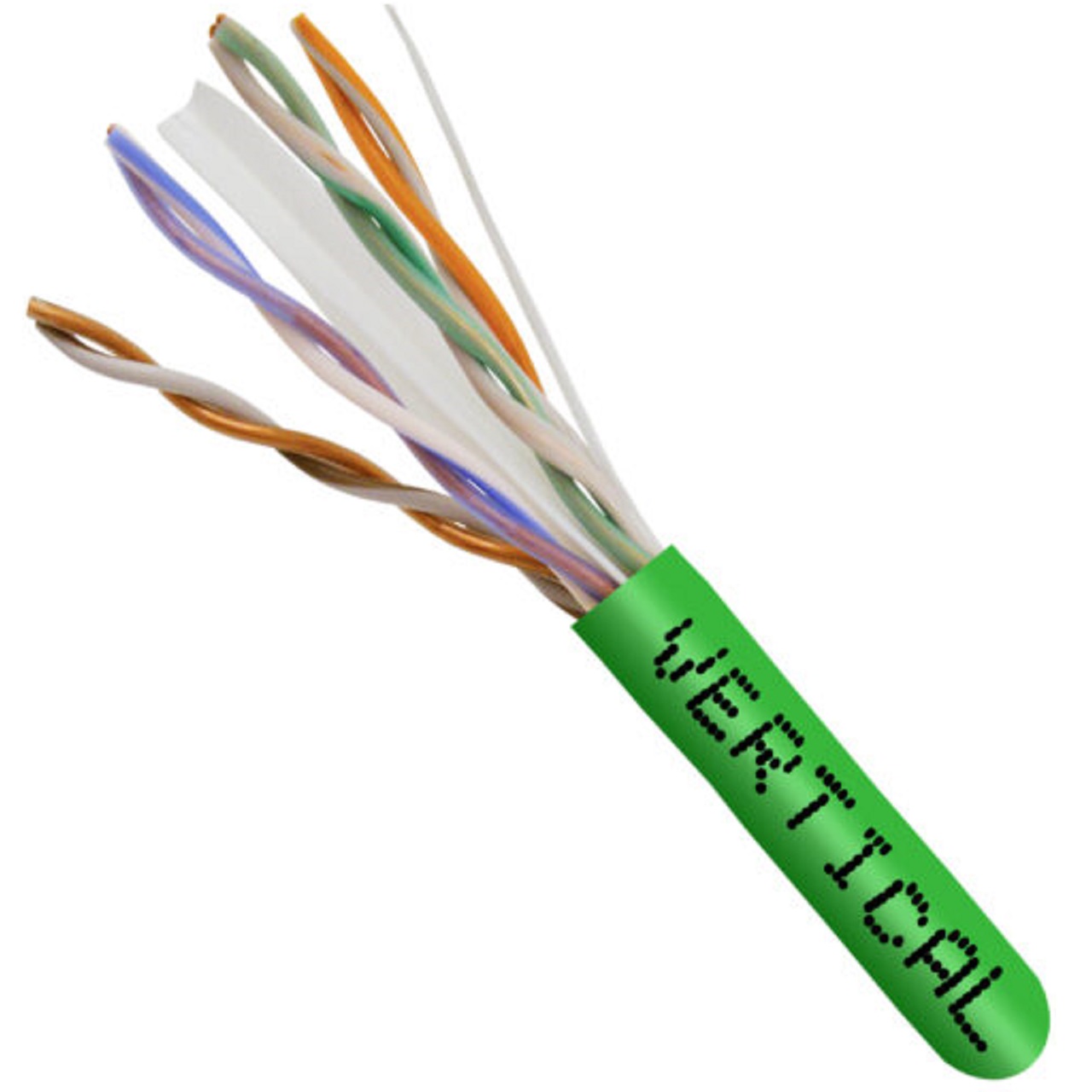 060-489/GR Vertical Cable 060-489 Series 23 AWG 4 Unshielded Twisted Pair Solid Bare Copper CMR Non-Plenum Cat6 Cable - 1000' Pull Box - Green