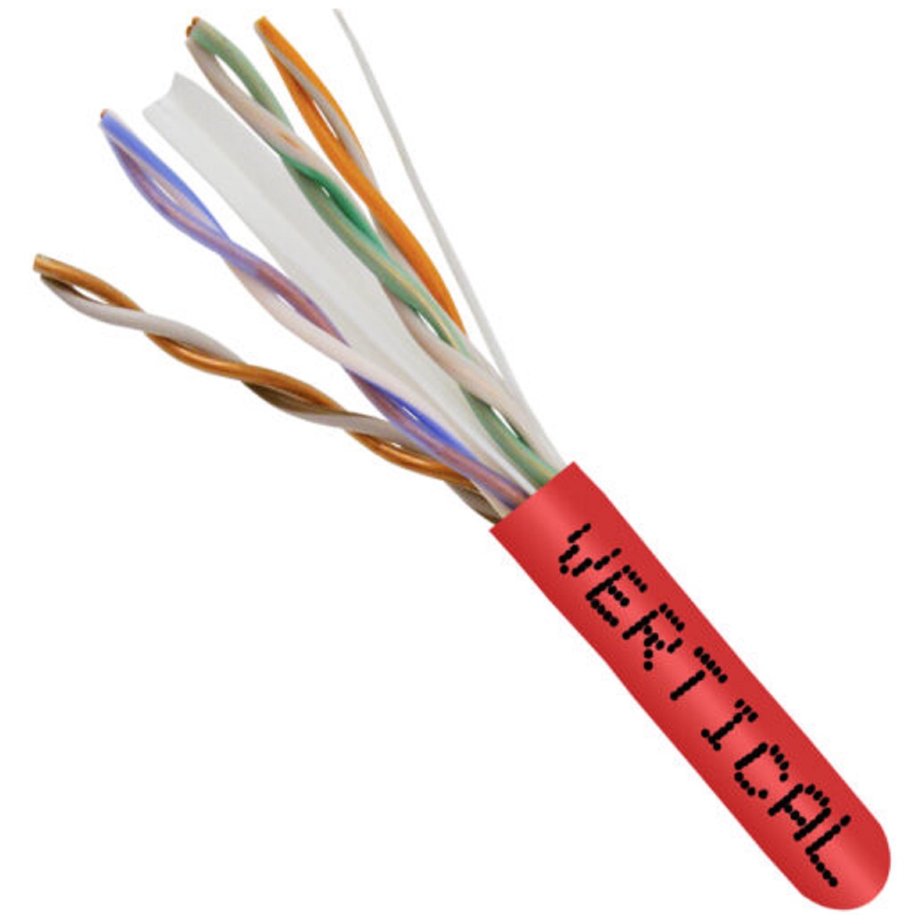 060-492/RD Vertical Cable 060-492 Series 23 AWG 4 Unshielded Twisted Pair Solid Bare Copper CMR Non-Plenum Cat6 Cable - 1000' Pull Box - Red